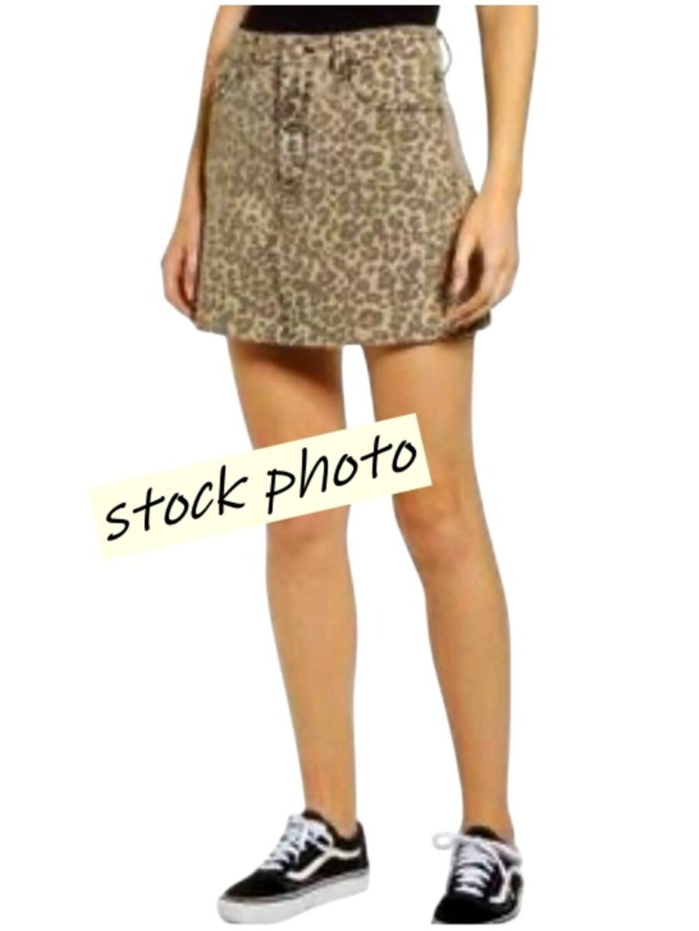 sts blue Leopard Print Denim MINI Skirt Size 28 Raw Hem Distressed Y2K 90s Style